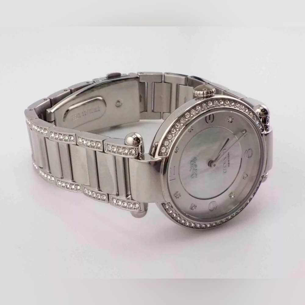 ***BRAND NEW*** COACH Cary Crystal Accent and Stainless Steel Bracelet Watch - Picture 4 of 9
